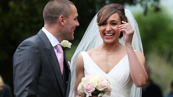 Jessica Ennis and Andy Hill share a joke after the ceremony