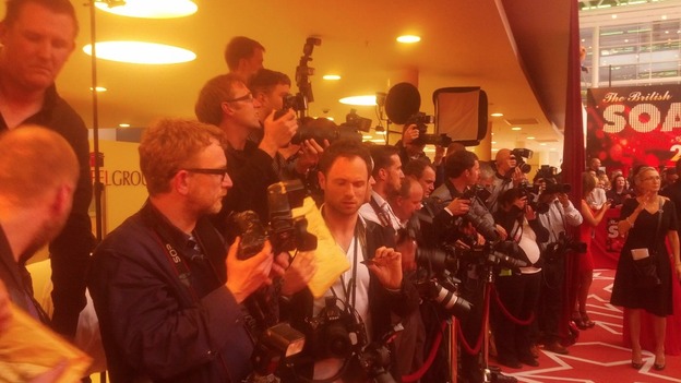 Photographers wait to capture images of the stars on the red carpet