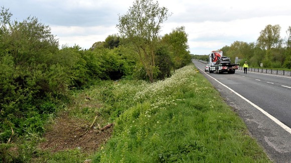 The section of the A419 near Swindon where the car left the road
