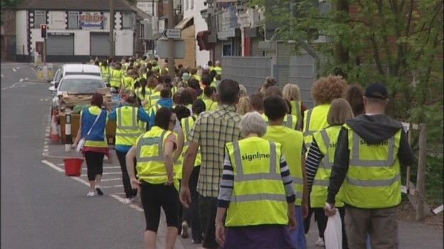 Walkers on the streets of South Elmsall