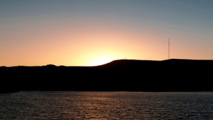 Yarrow Reservoir, Lancashire at sunset.