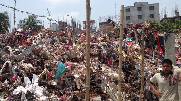The remains of Rana Plaza in Savar, Dhaka, Bangladesh.