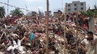 The remains of Rana Plaza in Savar, Dhaka, Bangladesh. 