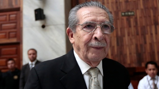 Efrain Rios Montt in the Supreme Court of Justice during his trial in March.