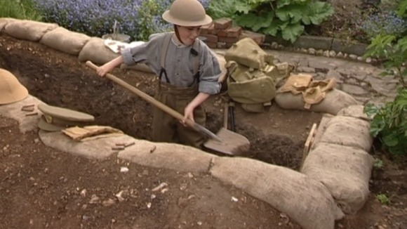 Oliver Batchelor digs his trench