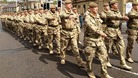 Returning soldiers parade in Burnley