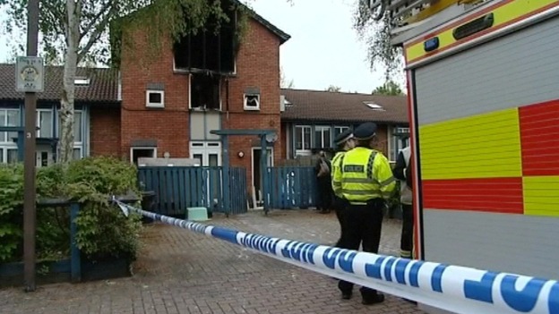 The scene of the fire