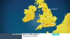 Today's temperatures.