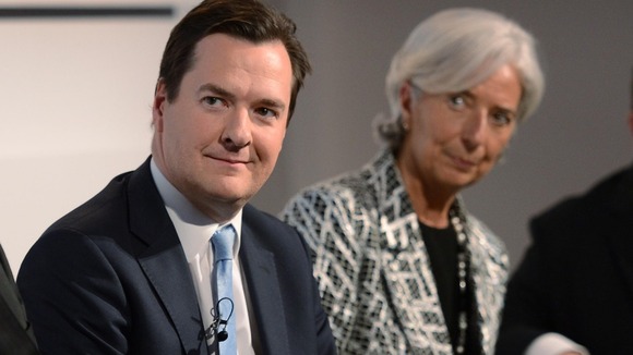 The IMF looking over Osborne's shoulder: The Chancellor with Christine Legarde.