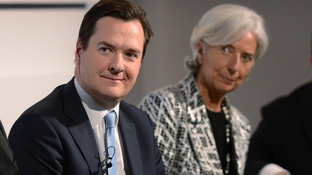 The IMF looking over Osborne's shoulder: The Chancellor with Christine Legarde.