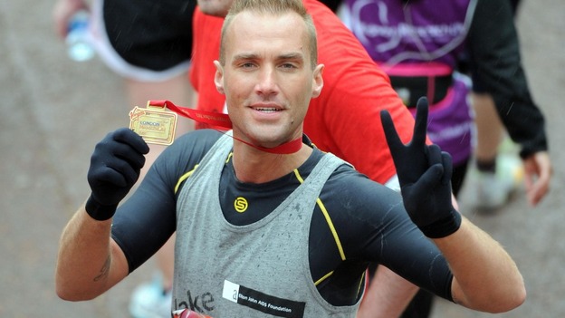 Callum Best finishes the 32nd Virgin London Marathon