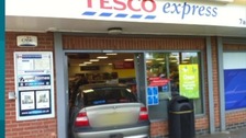 Mayor crashes car through doors of local Tesco store 