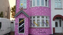 Honeymoon couple's "Mr Blobby" house shock