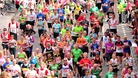 Runners during the 32nd Virgin London Marathon