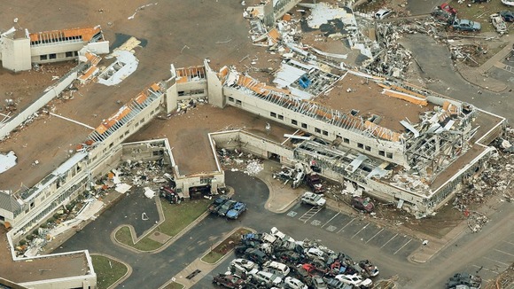The Moore Medical Centre was evacuated after it was severely damaged by the twister.