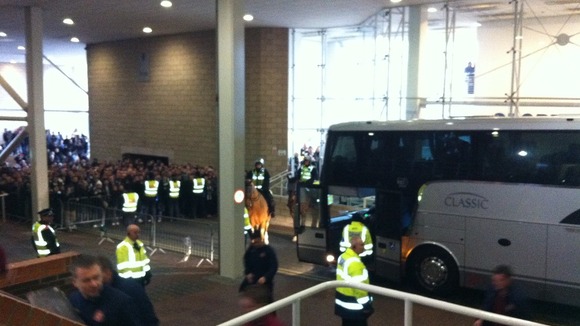 Sunderland team coach arrives ahead of the game