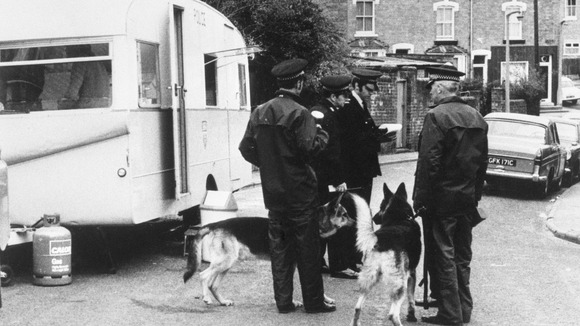 Worcester house where bodies of three young children were found impaled on garden railings. File photo dated 14/04/73.