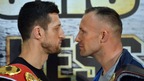 Carl Froch (left) and Mikkel Kessler during a press conference at the O2 Arena, London.