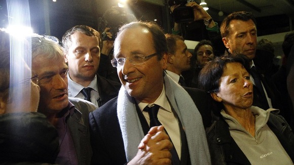 French socialist candidate for the presidential election Francois Hollande.