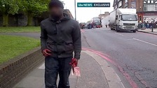 Exclusive video: Knife-wielding man in Woolwich
