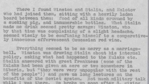 The account of Winston Churchill's drunken wartime meeting with Stalin.