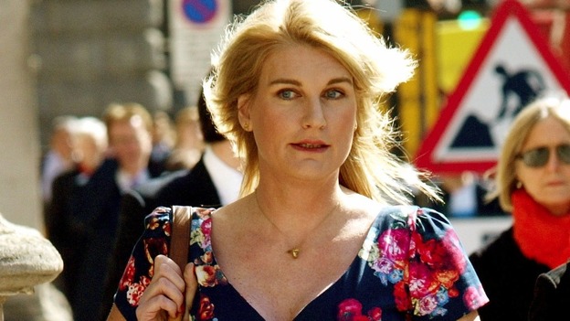 Sally Bercow pictured arriving at the High Court earlier in the case.