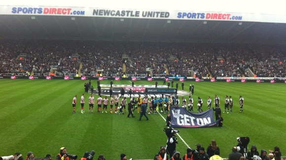 Sunderland and Newcastle players shake hands before the match