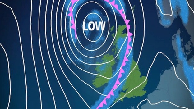 Low pressure in the Atlantic
