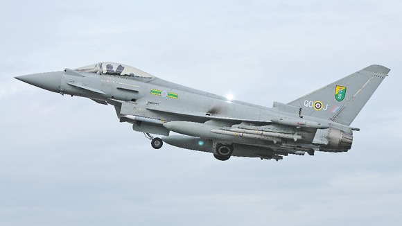 An undated photo of an RAF Typhoon fighter jet.
