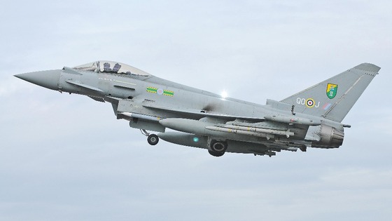 An undated photo of an RAF Typhoon fighter jet.