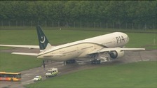 Two arrests as military jet escorts airliner to Stansted