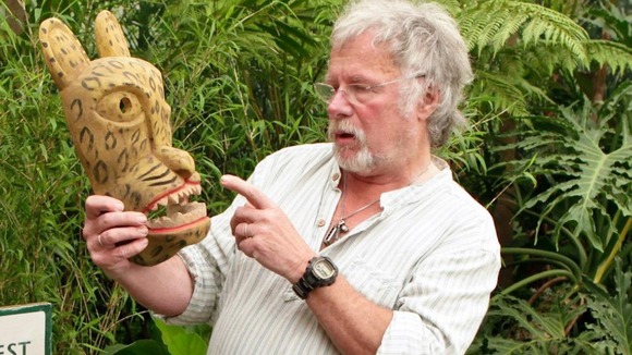 Bill Oddie pictured visiting the World Land Trust stand at the RHS Chelsea Flower Show.