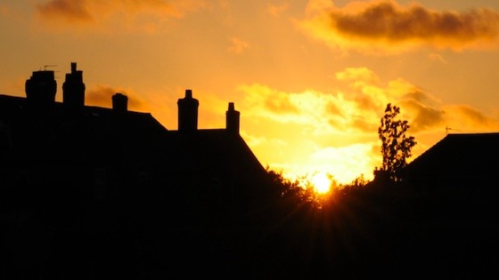 Sunset over Warrington.
