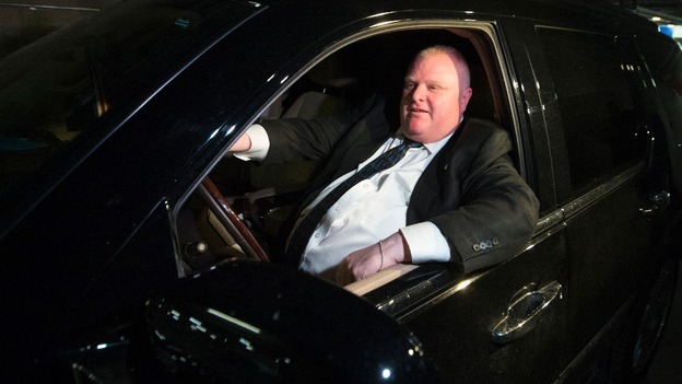 Mayor of Toronto Rob Ford arrives at the City Hall in Toronto