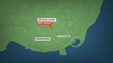 Stolen bus hits brick wall