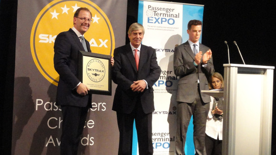 Stansted MD Nick Barton collects the award in Vienna
