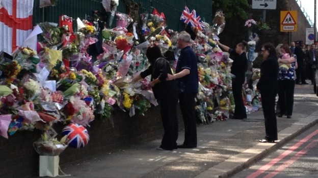 Lee Rigby's relatives arriving in Woolwich, south London