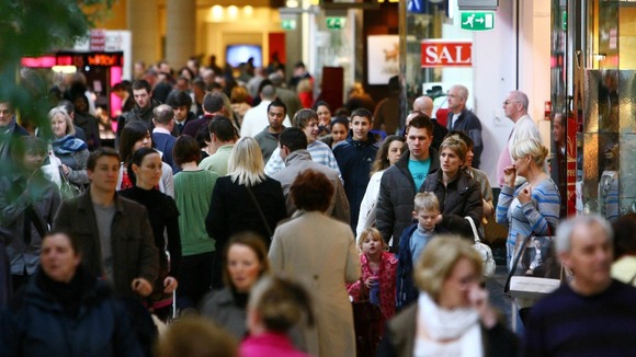 Shoppers at a retail centre in Kent
