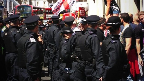 Police on Whitehall near Downing Street