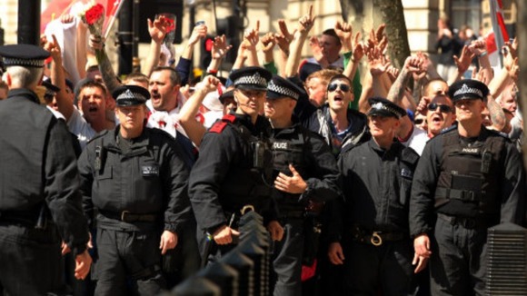 Heavy police presence amid EDL protest