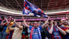 Crystal Palace fans celebrate in the stands