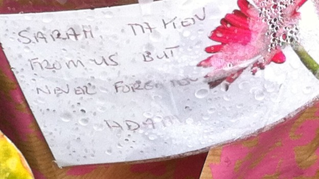 Flowers laid in tribute to Sarah McClay