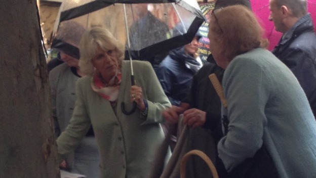 The Duchess of Cornwall at a French market
