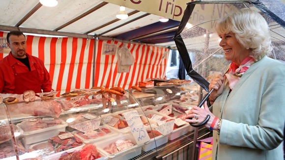 The Duchess of Cornwall visits a market in Paris