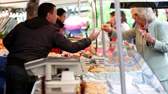 The Duchess of Cornwall visits a market in Paris