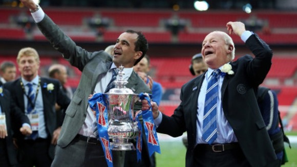 Roberto Martinez and club Chairman Dave Whelan
