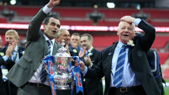 Martinez and Whelan following Wigan's FA Cup victory