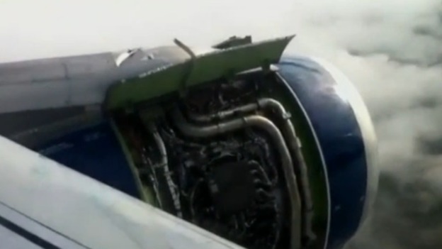 Passenger video showed the engine in trouble in the air.