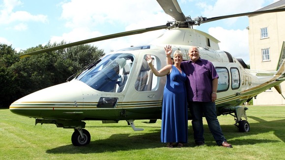 Adrian Bayford and wife Gillian after winning £148.7 million in the EuroMillions