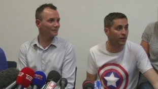 Vincent Autin (R) and Bruno Boileau at a press conference on Tuesday